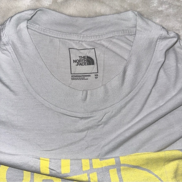 The North Face Cropped Yellow/Grey Graphic Thin Soft Tshirt Size XS - Picture 4 of 7